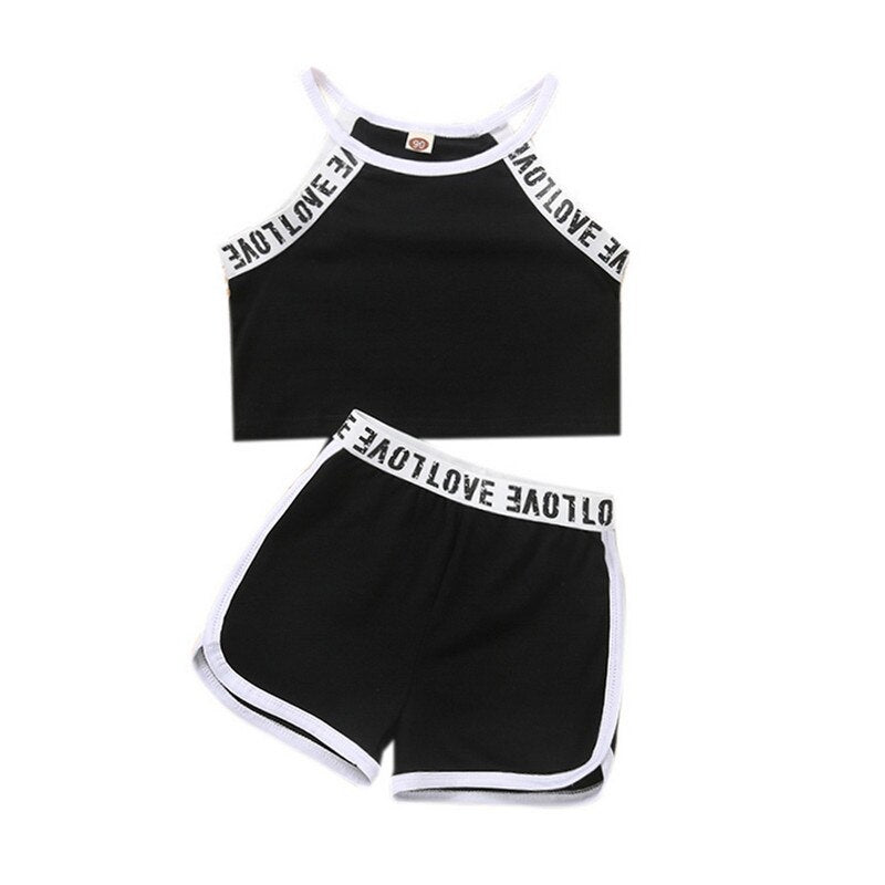 Toddler Girl's Fashion 2-piece Outfit Set, Top+ Shorts Set. Variety of colors and styles.