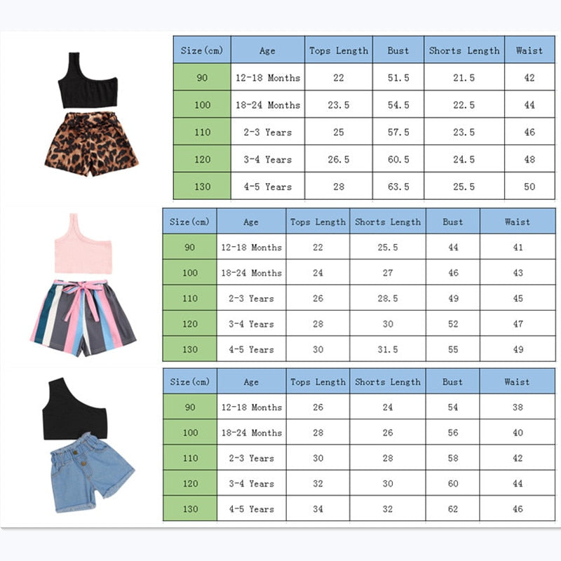 Toddler Girl's Fashion 2-piece Outfit Set, Top+ Shorts Set. Variety of colors and styles.