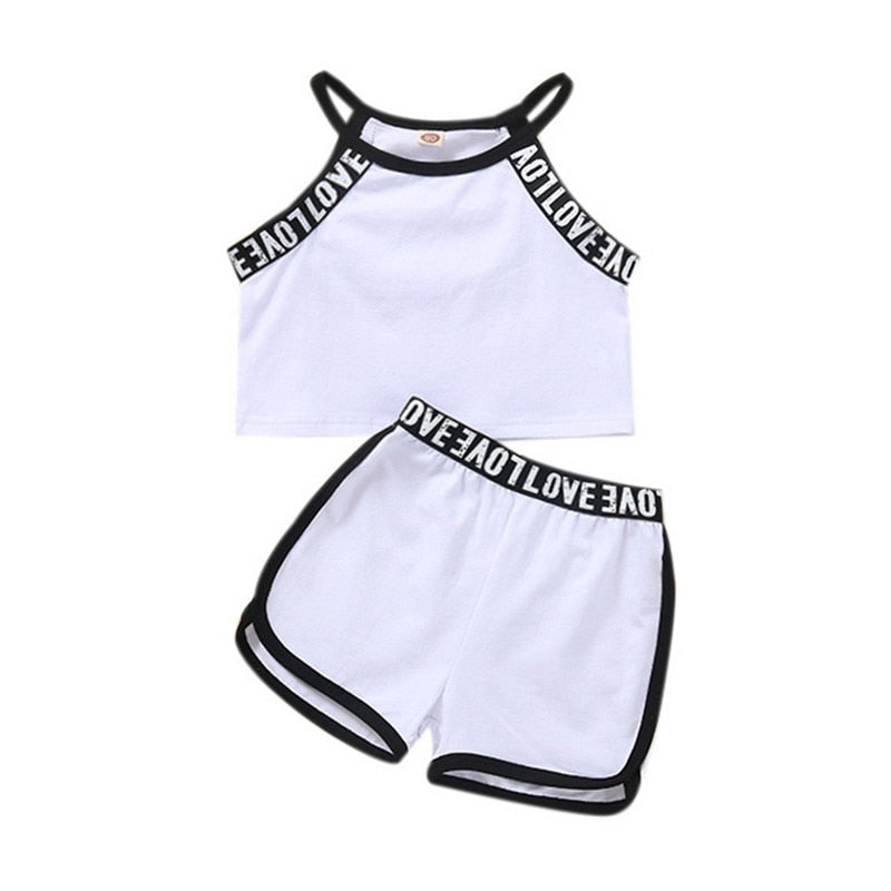 Toddler Girl's Fashion 2-piece Outfit Set, Top+ Shorts Set. Variety of colors and styles.