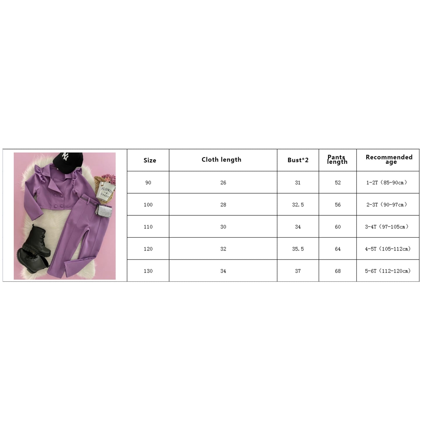 Toddler Girl 3pcs Clothes Set Long Sleeve Button-Up Coat + Trousers + Belt Bag.