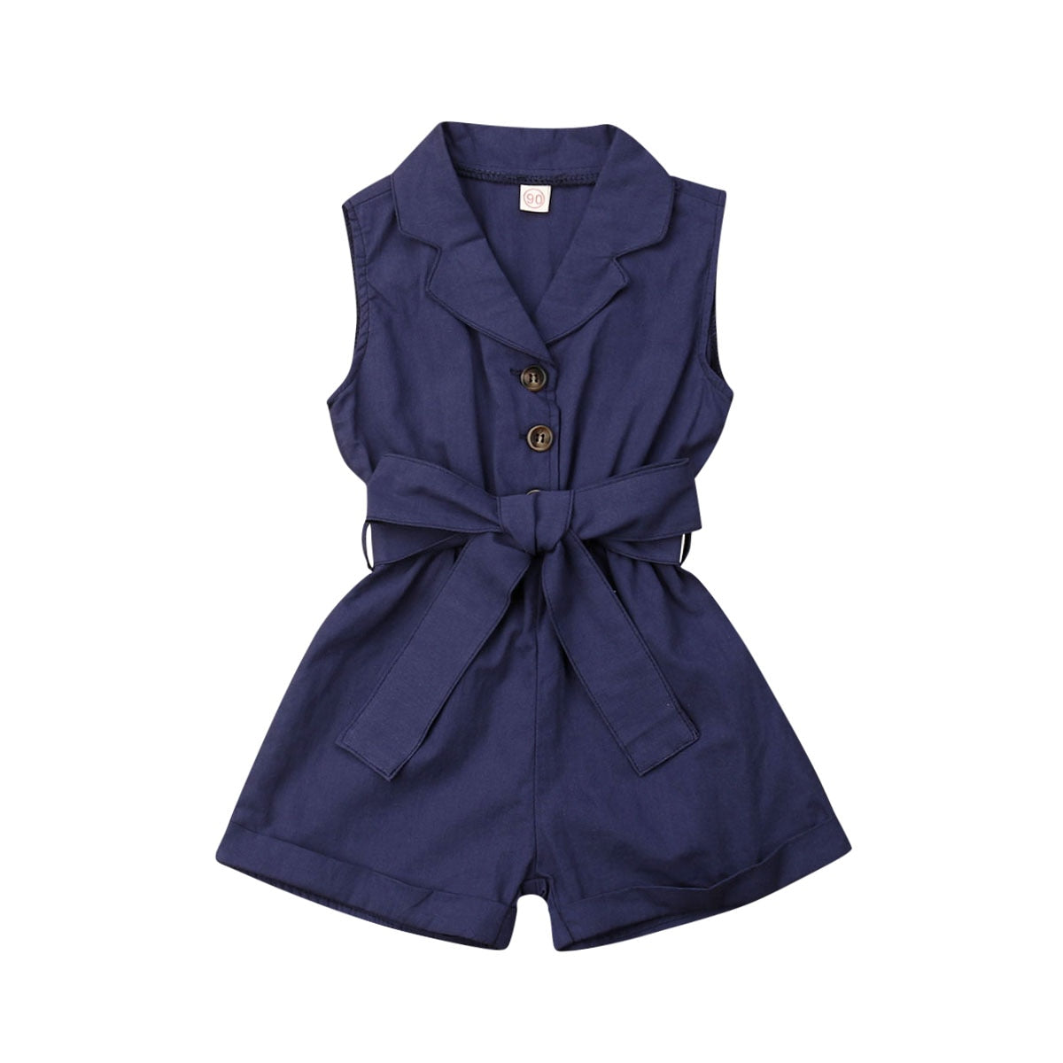 Baby Girl Sleeveless Bow-tie Waist Playsuits/Summer Sunsuit Overall